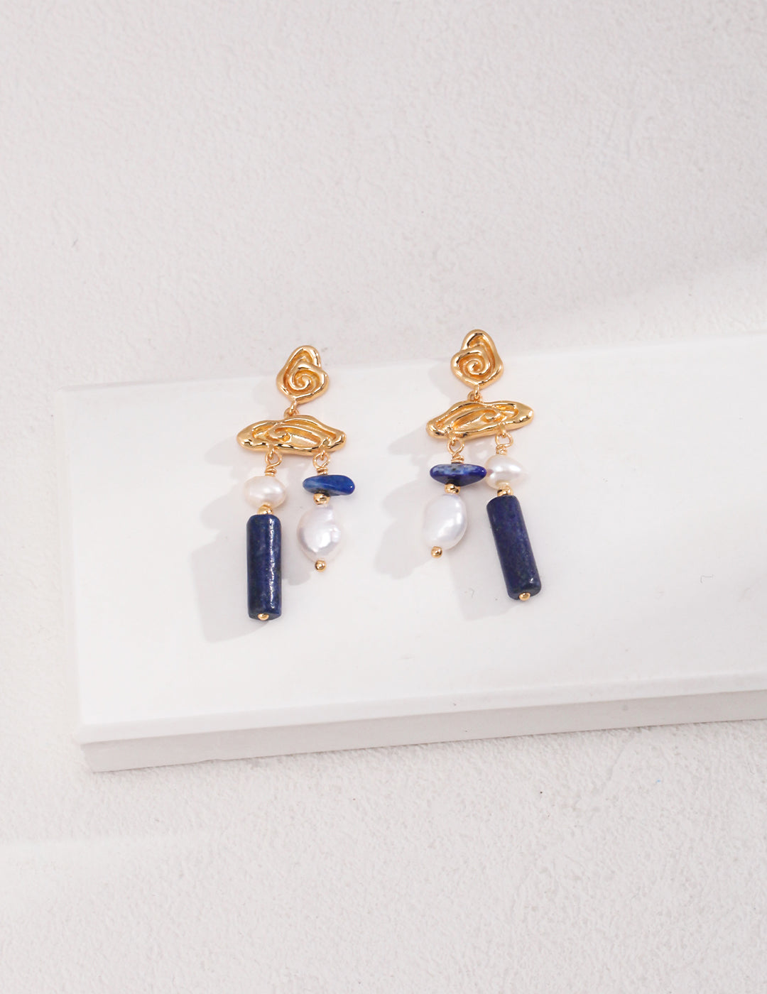 Gold Milgrain Lapis Teardrop Dangle Ring/Earrings/Full set