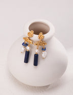 Gold Milgrain Lapis Teardrop Dangle Ring/Earrings/Full set