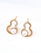 Pearl Lucky Gourd Stud Earrings