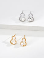 Pearl Lucky Gourd Stud Earrings