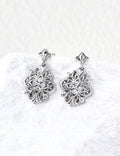 Filigree Cross Zircon Dangle Earrings