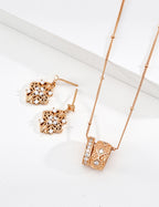Filigree Cross Zircon Dangle Earrings