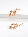Gothic Cross Pearl Opal Stud Earrings