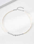 Gold Vine Diamond Baroque Pearl Necklace
