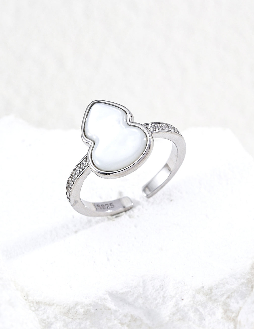 Mother-of-Pearl Lucky Gourd Open Ring