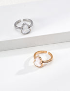 Mother-of-Pearl Lucky Gourd Open Ring