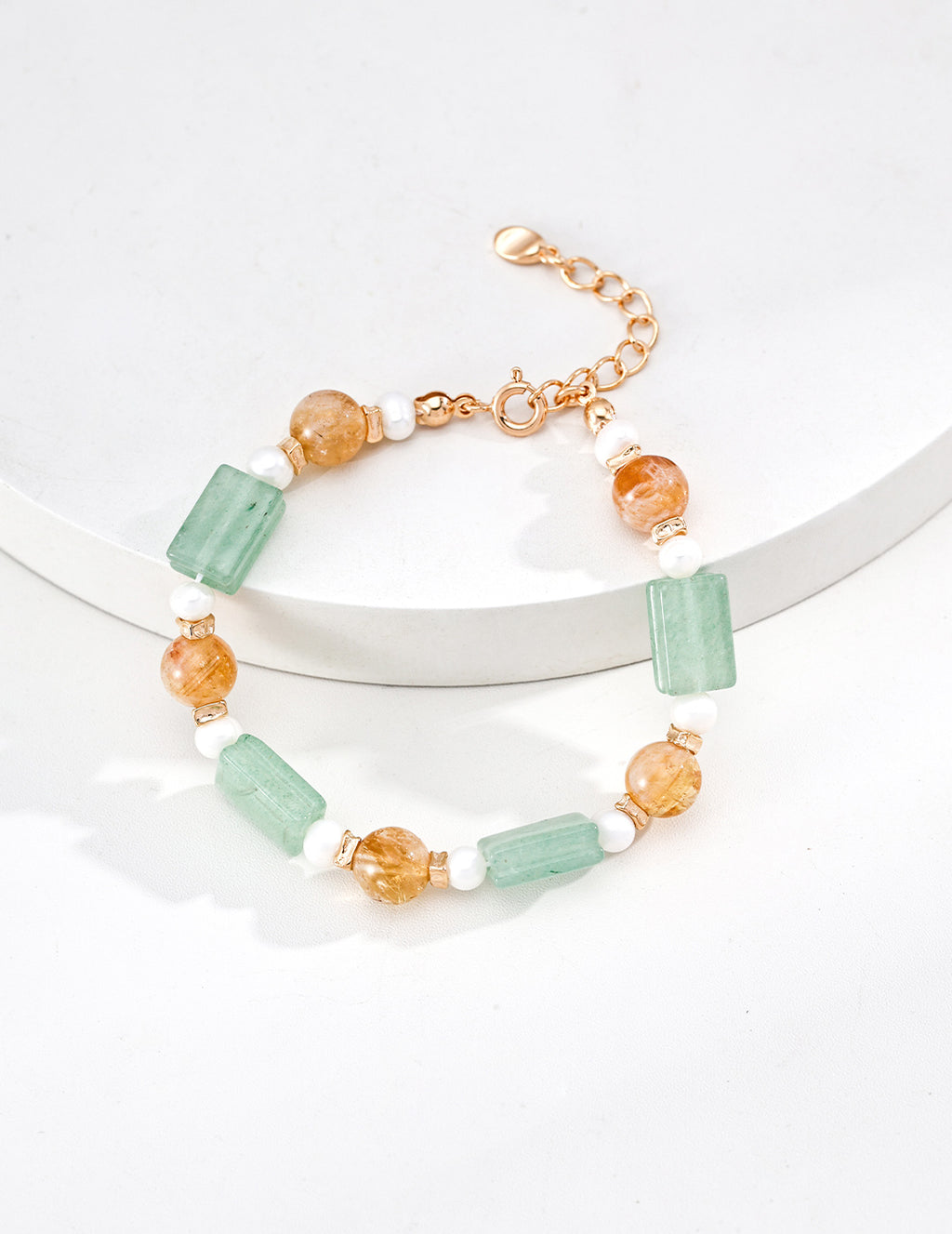 Green Field Pearl Gem Bracelet