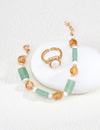 Green Field Pearl Gem Bracelet