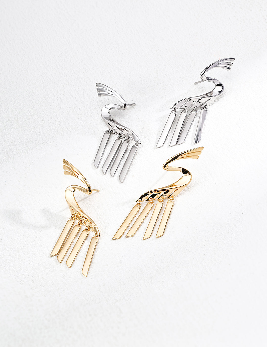 Elegant Wing Tassel Earrings