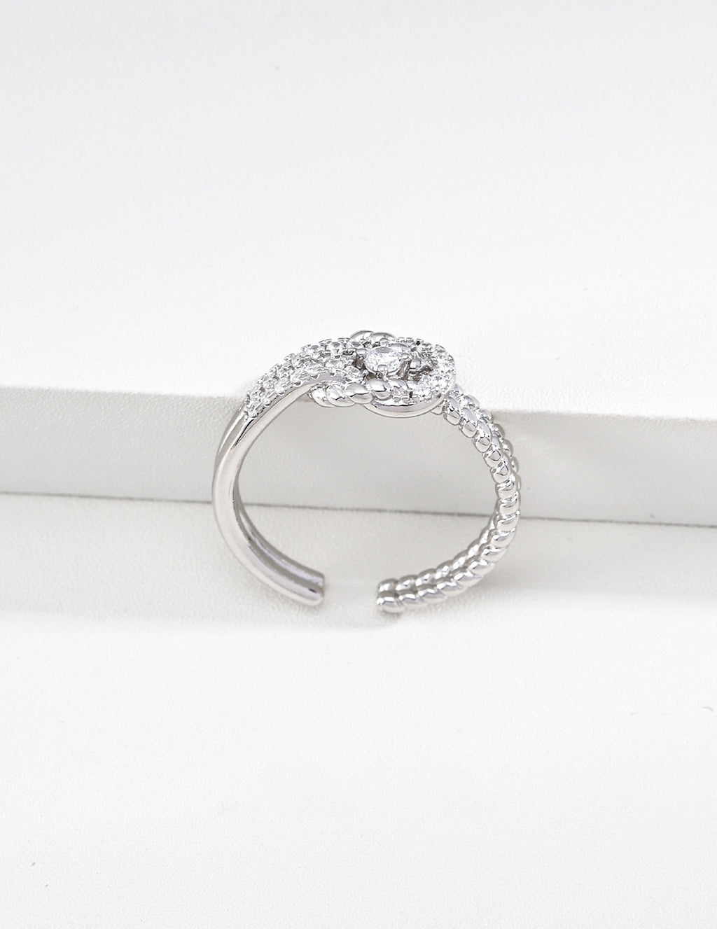 Twisted Glow Open Adjustable Ring