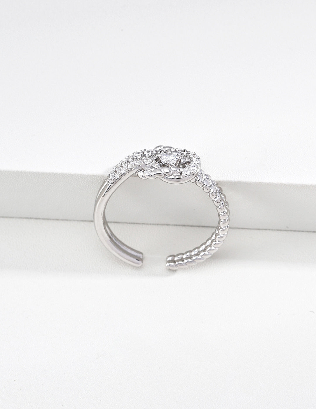 Twisted Glow Open Adjustable Ring