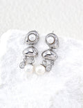 Two Tone Pearl Tassel Dangle Earrings