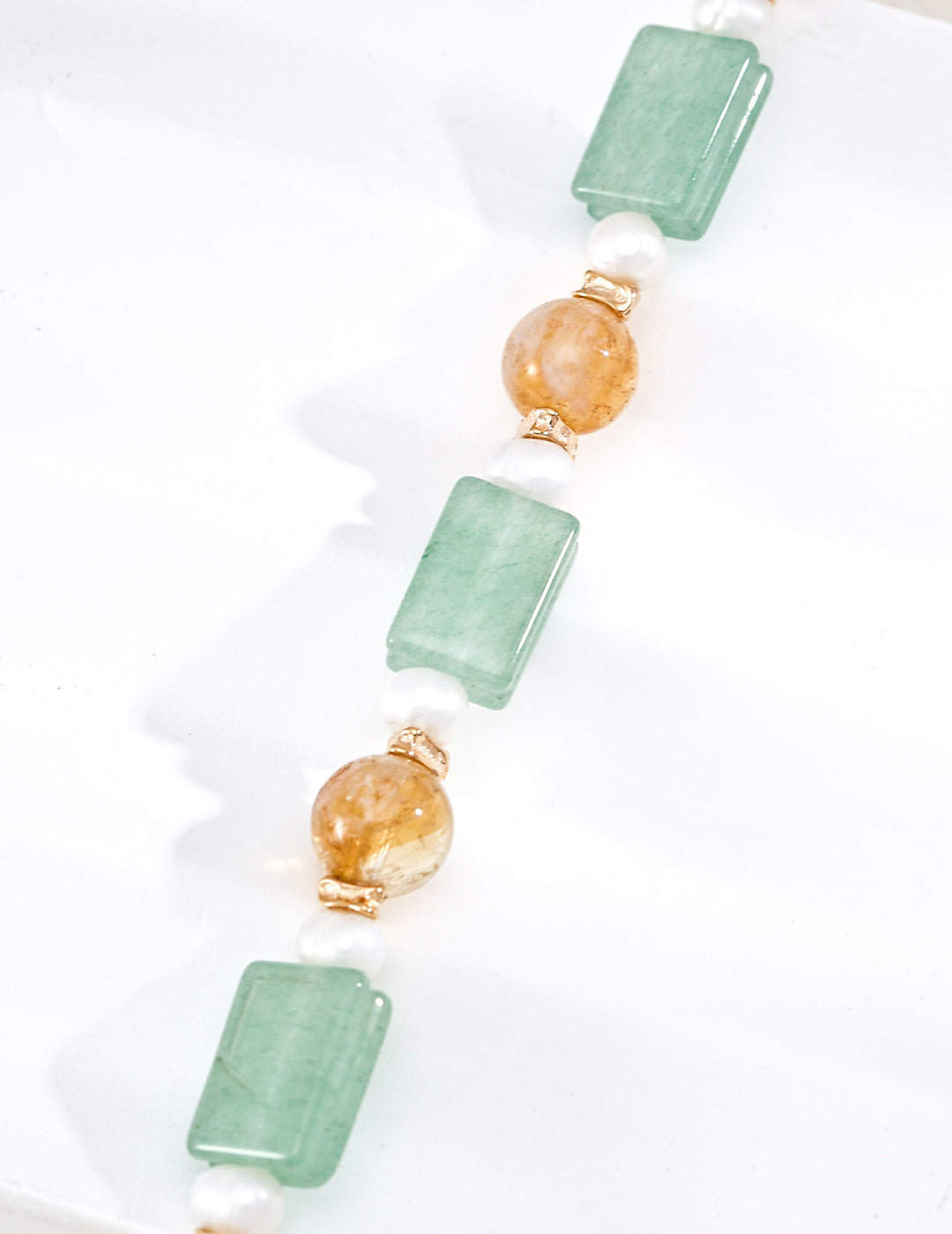 Green Field Pearl Gem Bracelet