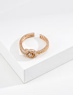 Twisted Glow Open Adjustable Ring