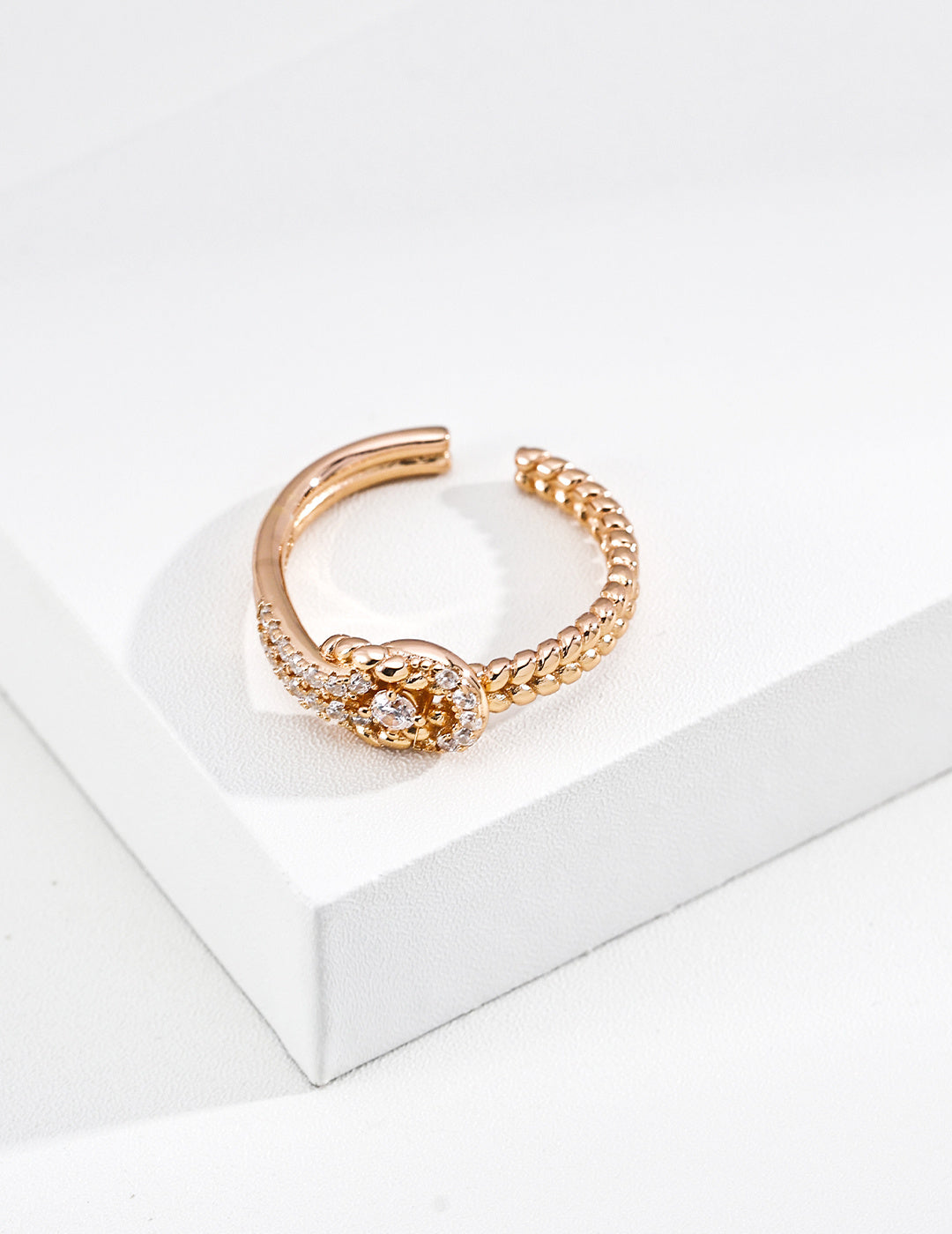 Twisted Glow Open Adjustable Ring