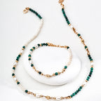 Forest Green Bead Layered Necklace