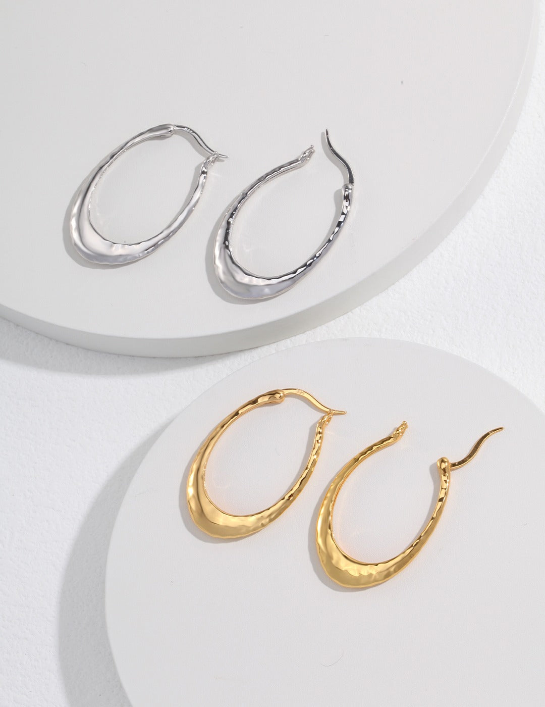 Curved Gold Hoop Earrings