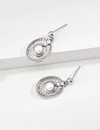 Sun Fan Pearl Drop Earrings