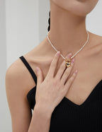 Heart Lock Pearl Necklace