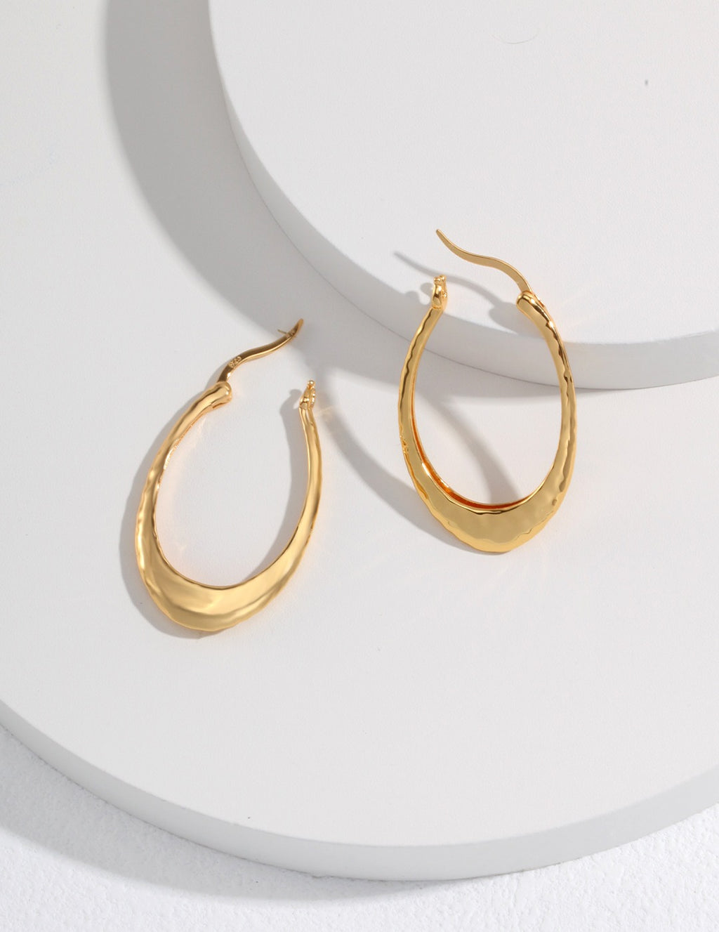 Curved Gold Hoop Earrings