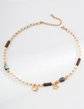 Tiger's Eye & Pearl Beaded Bracelet & Necklace Set