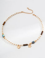 Tiger's Eye & Pearl Beaded Bracelet & Necklace Set
