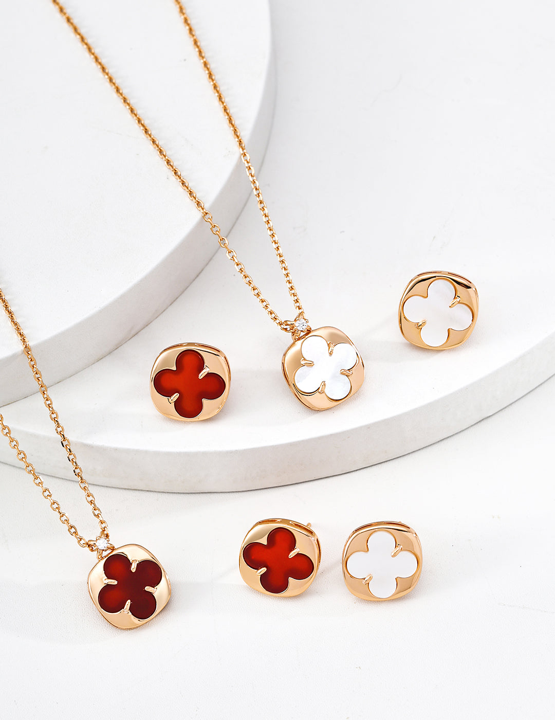 Lucky Clover Enamel Stud Earrings