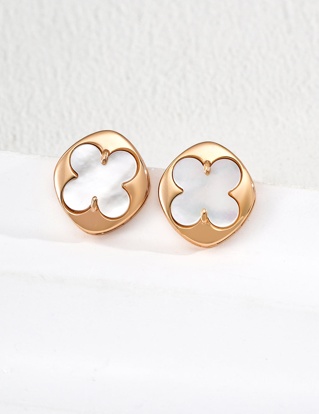 Lucky Clover Enamel Stud Earrings
