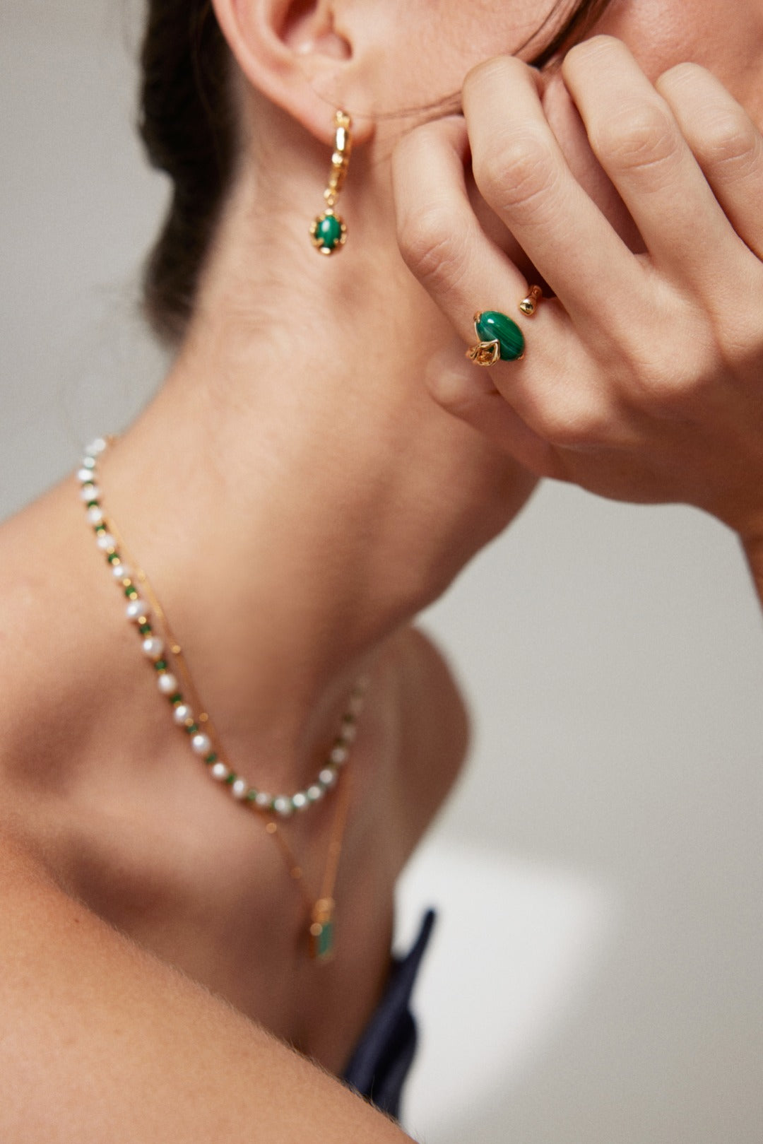 Wing Malachite Open Ring