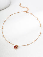 Vintage Red Agate Clavicle Chain