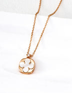 White /Red Clover Necklace